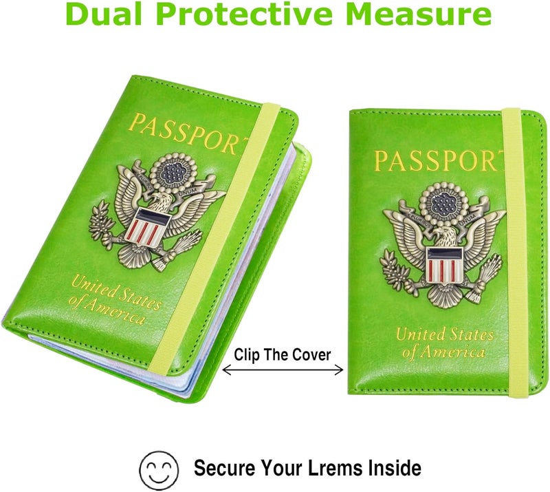 FACATH Premium Passport Holder for Travel, RFID Blocking Passport Cover Slim, Durable & Travel-Friendly, Passport Wallet Keep Your Documents Safe & Organized (Green) - Image 5